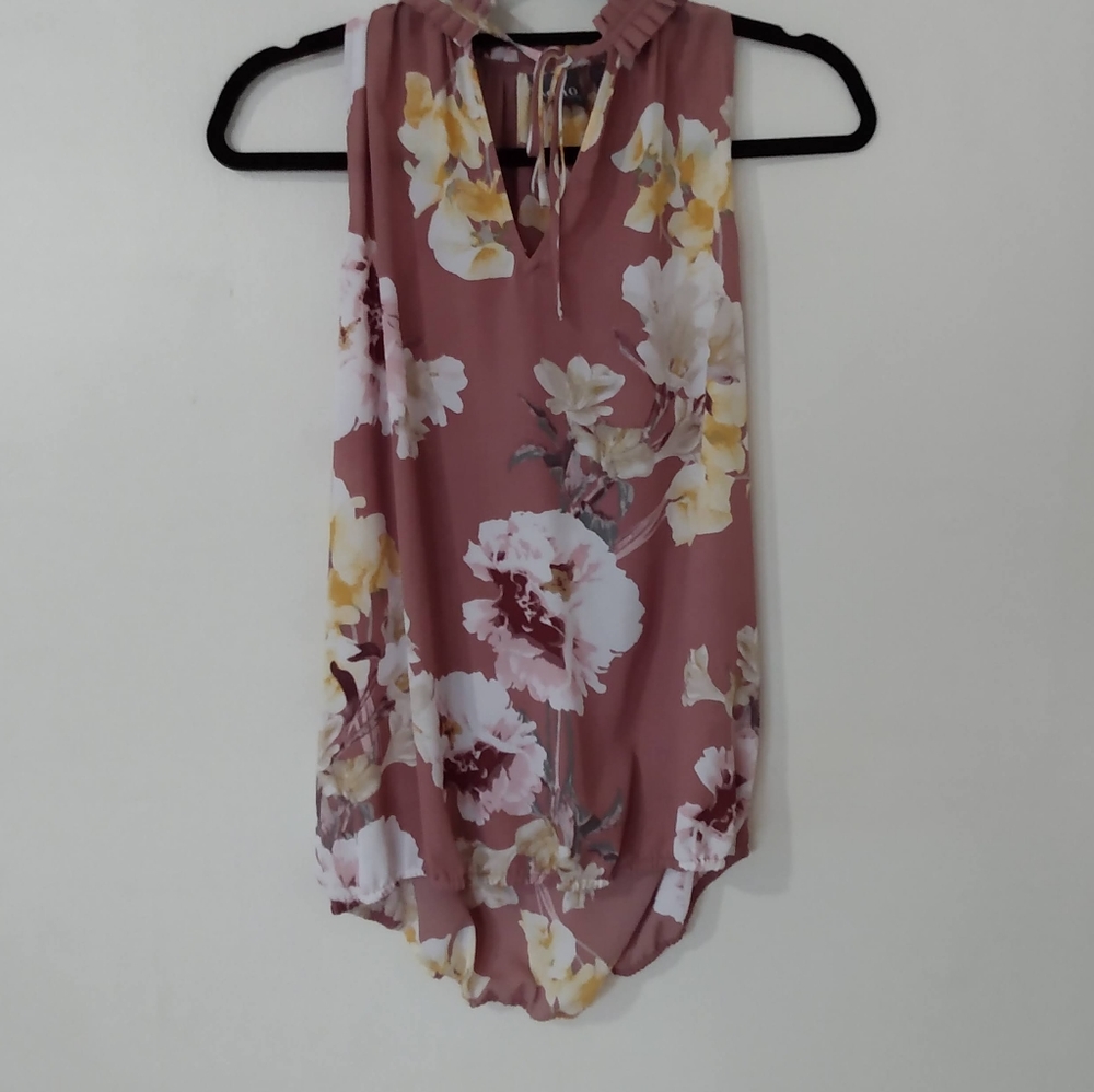 Soho NY&Co. Floral Sleeveless Blouse Women's Small